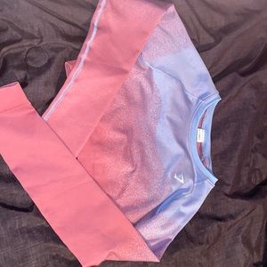 long sleeved cropped gymshark shirt
